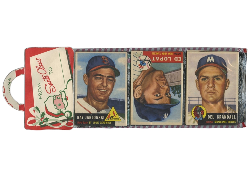1953 TOPPS BASEBALL SEALED CHRISTMAS RACK PACK WITH 12 CARDS