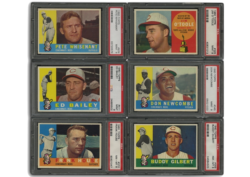 1960 TOPPS PSA GRADED GROUP OF (11) CINCINATTI REDS HIGH NUMBER STAR CARDS - ALL PSA NM-MT 8 OR MINT 9