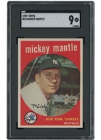 1959 TOPPS #10 MICKEY MANTLE - SGC MINT 9 (ONLY TWO HIGHER IN PSA, SGC AND BVG POP COMBINED!)