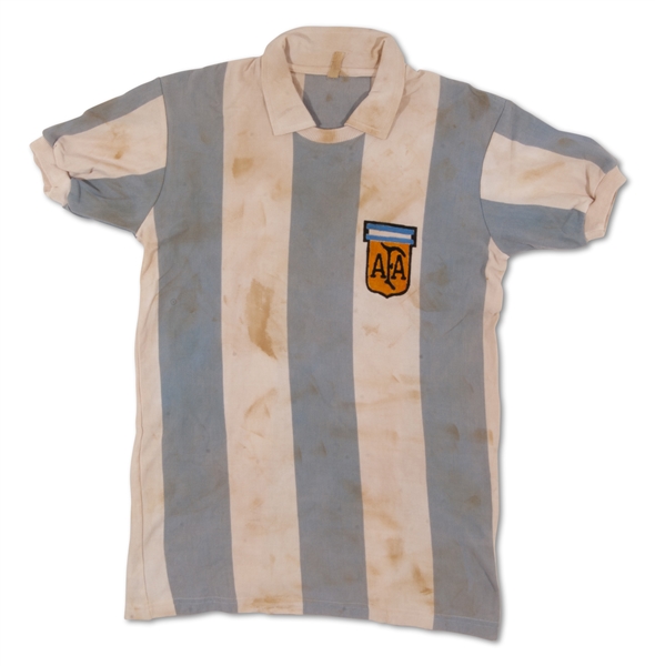 4/24/1977 DIEGO MARADONA ARGENTINA U-20 MATCH WORN #9 JERSEY FROM SOUTH AMERICAN YOUTH CHAMPIONSHIP - ONE OF HIS EARLIEST KNOWN NATIONAL TEAM KITS WITH EX-ARGENTINE TEAMMATE LOA!