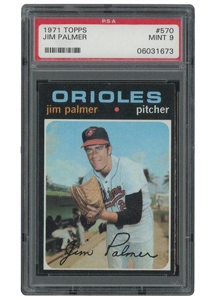 1971 TOPPS #570 JIM PALMER - PSA MINT 9 (ONLY ONE HIGHER)