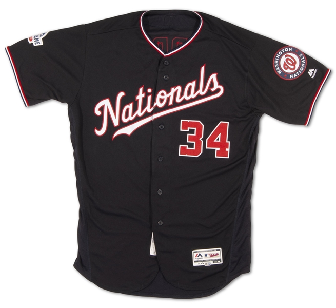 2018 BRYCE HARPER WASHINGTON NATIONALS GAME WORN HOME ALTERNATE JERSEY PHOTO-MATCHED TO 2 HRS & 12 GAMES (SPORTS INVESTORS LOA, MLB AUTH.)