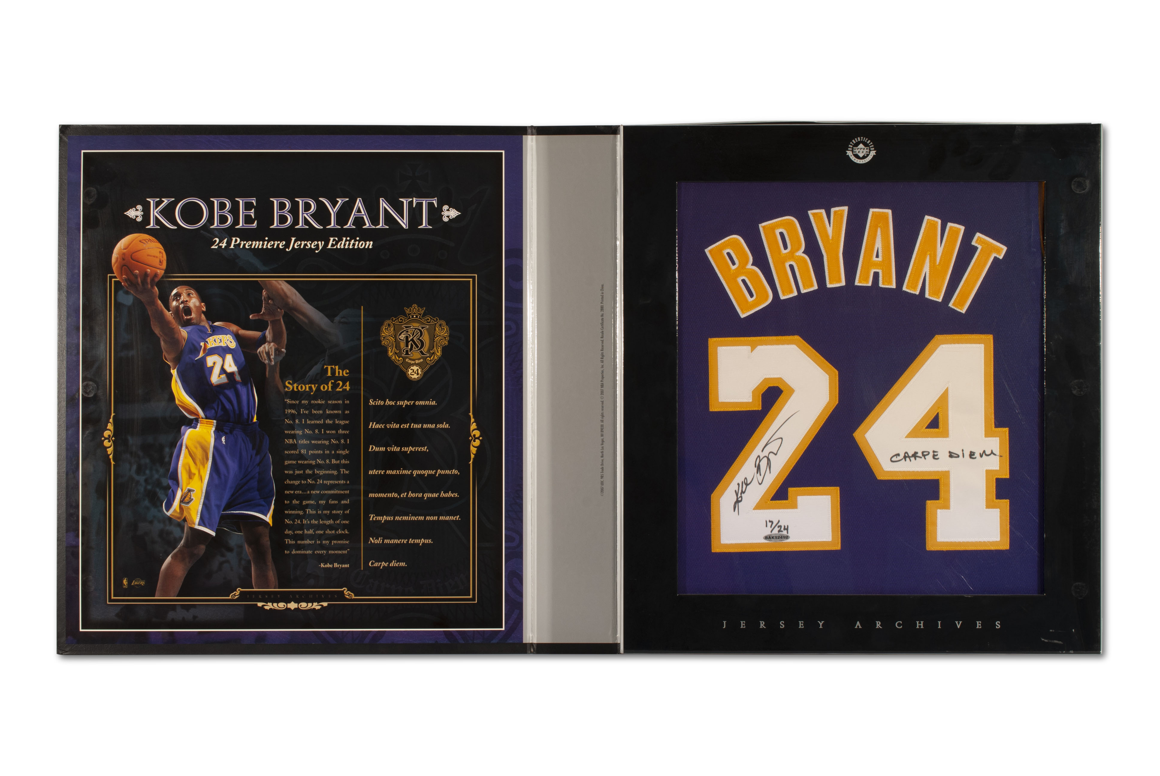 Kobe Bryant Autographed Los Angeles Lakers Purple Jersey Inscribed 81 Pts  Framed