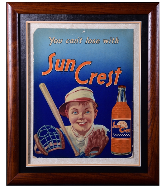 1920S SUN CREST SODA BASEBALL ADVERTISEMENT