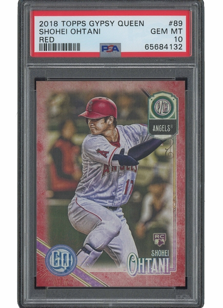 2018 TOPPS GYPSY QUEEN #89 SHOHEI OHTANI RED (#9/10) - PSA GEM MINT 10 (POP 1, HIGHEST GRADED EXAMPLE!)