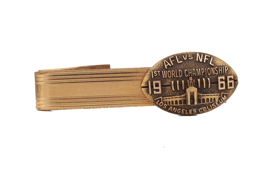 1967 SUPER BOWL I (1966 NFL VS. AFL WORLD CHAMPIONSHIP) TIE CLIP FROM THE FRED CLAIRE COLLECTION