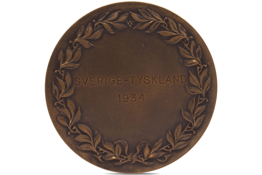 1934 Germany vs. Sweden International Dual Meet Medal Awarded to Long Jumper Luz Long