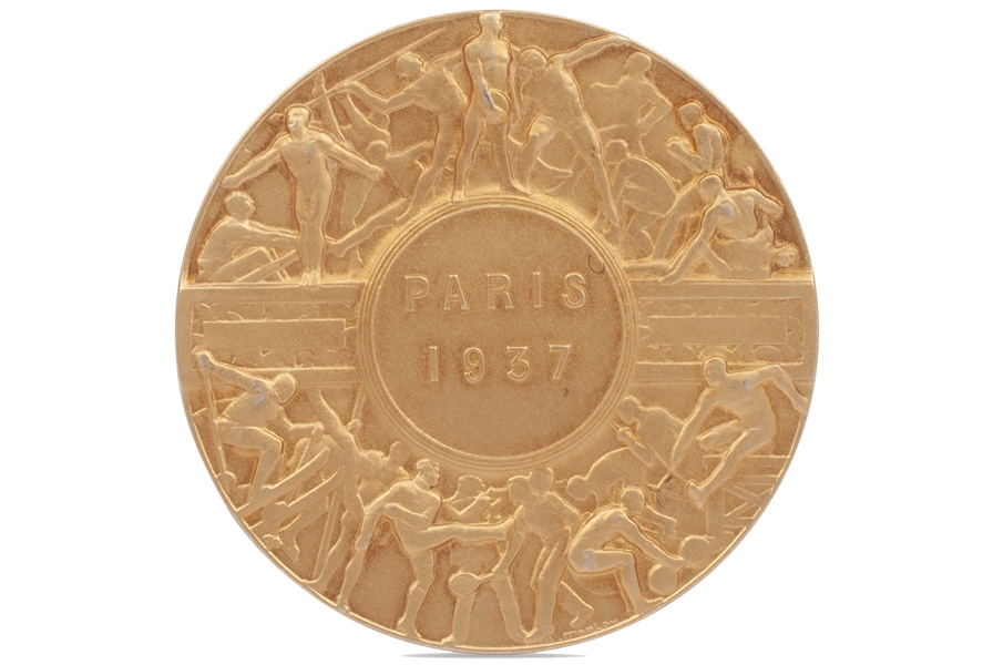 1937 International University Games (Paris) First Place Winners Medal for Long Jump Presented by French Ministry of Education to Luz Long
