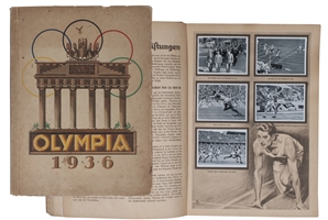 1936 Summer & Winter Olympics German Album Book with 1936 Pet Cremer Olympia Complete Set (144) incl. 3 Jesse Owens & Other Star Cards - Luz Long Collection