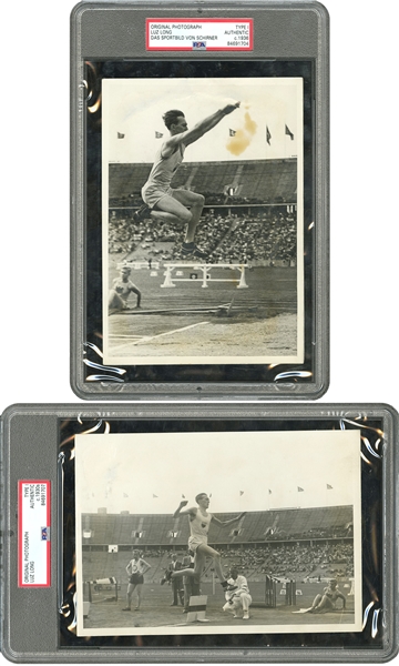 1936 Luz Long Leipziger Sport Club Triple Jumping Sequence Pair of Original Photos - Both PSA/DNA Type I (Luz Long Collection)