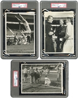 1937 Luz Long British Athletics Championships Trio of Original Photos by Max Schirner - All PSA/DNA Type I (Luz Long Collection)