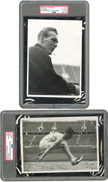 1937 Luz Long German National Championships Pair of Original Photos by Max Schirner - Both PSA/DNA Type I (Luz Long Collection)