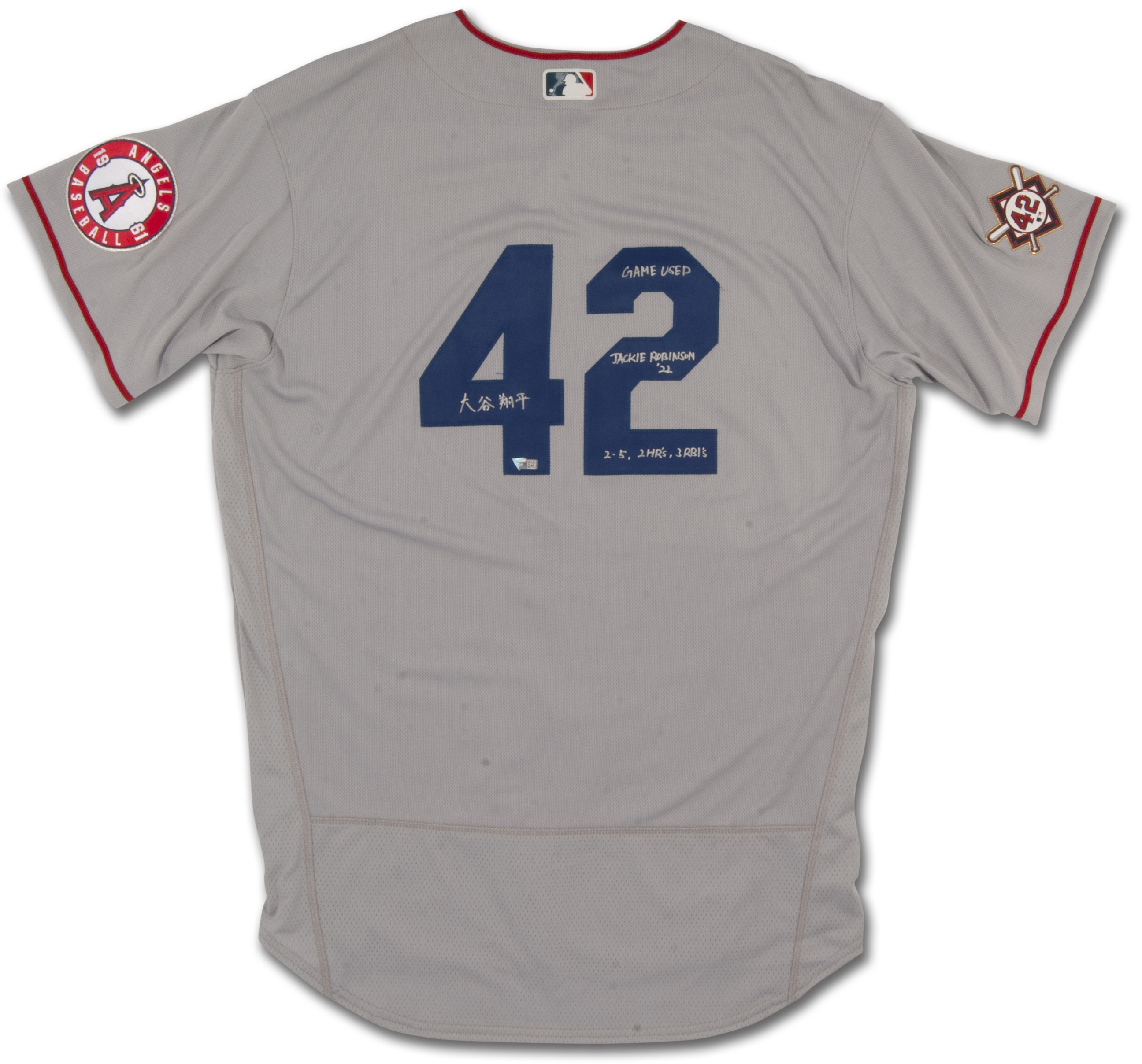 Lot Detail - 2022 Shohei Ohtani L.A. Angels Game Worn, Signed & Inscribed  Jackie Robinson Day #42 Jersey - Hit 2 Home Runs in the Game! - Fanatics  Auth., Beckett LOA
