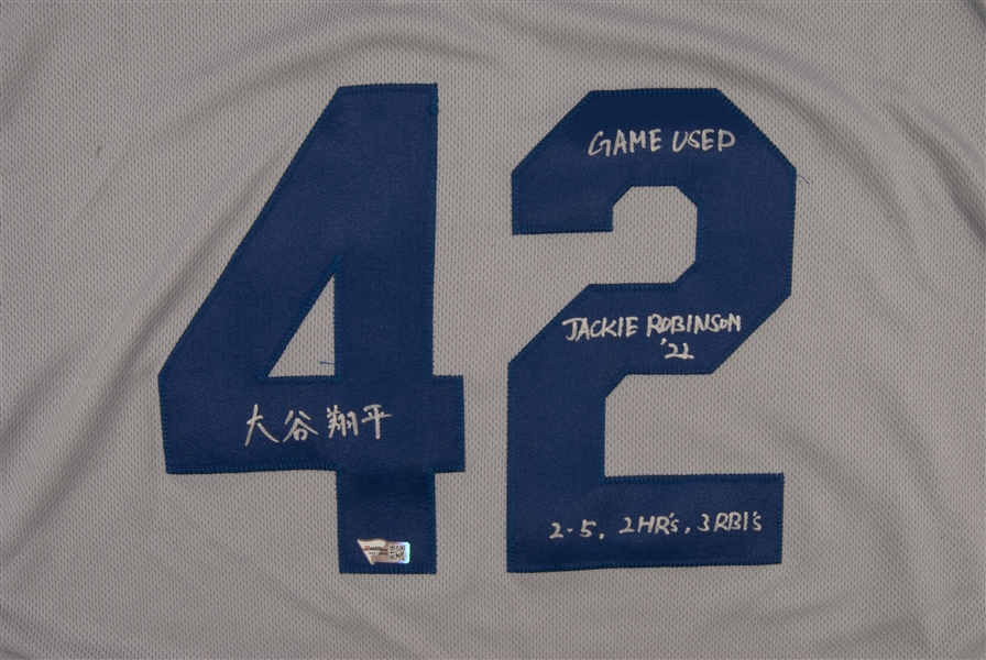 2022 Shohei Ohtani L.A. Angels Game Worn, Signed & Inscribed Jackie Robinson Day #42 Jersey - Hit 2 Home Runs in the Game! - Fanatics Auth., Beckett LOA