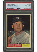 1961 Topps #300 Mickey Mantle - PSA NM-MT 8 (Perfect Centering!)