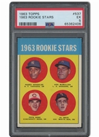1963 Topps #537 Pete Rose Rookie Stars - PSA EX 5