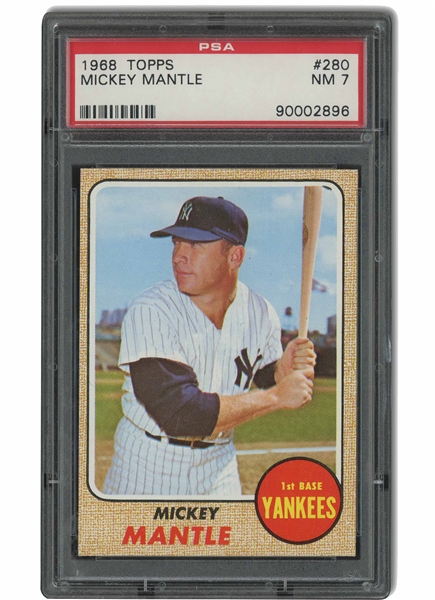 1968 Topps #280 Mickey Mantle - PSA NM 7