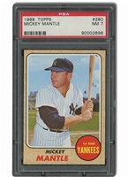1968 Topps #280 Mickey Mantle - PSA NM 7
