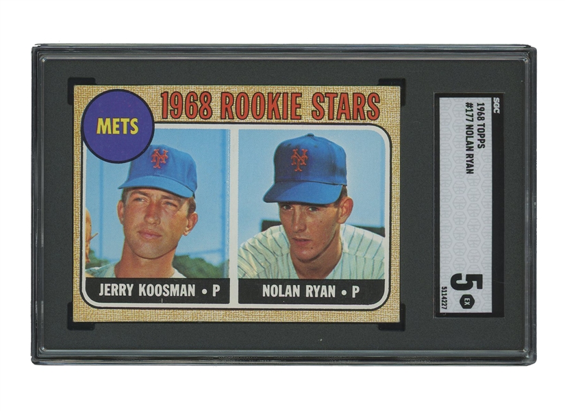 1968 Topps #177 Nolan Ryan / Koosman (Mets Rookie Stars) - SGC EX 5