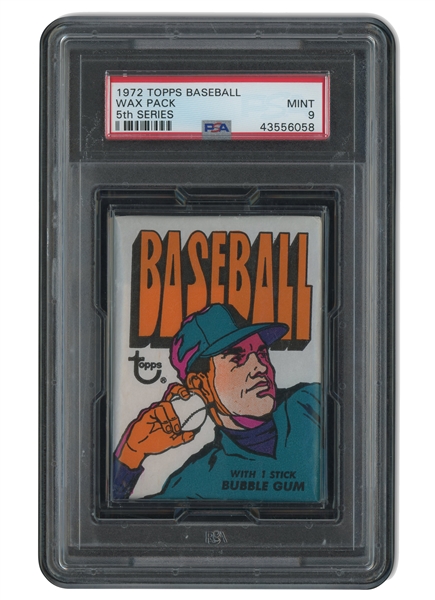 1972 Topps Baseball Unopened Wax Pack (5th Series) - PSA MINT 9 (None Higher!)
