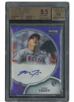 2011 Bowman Sterling Rookie Autographs #19 Mike Trout Purple Refractor (10/10) – BGS 9.5 & Beckett 10 Auto. (None Graded Higher!)