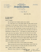 August 28, 1923 John McGraw Typed Letter Signed On Yankees Letterhead With Baseball Rules Content - PSA/DNA LOA