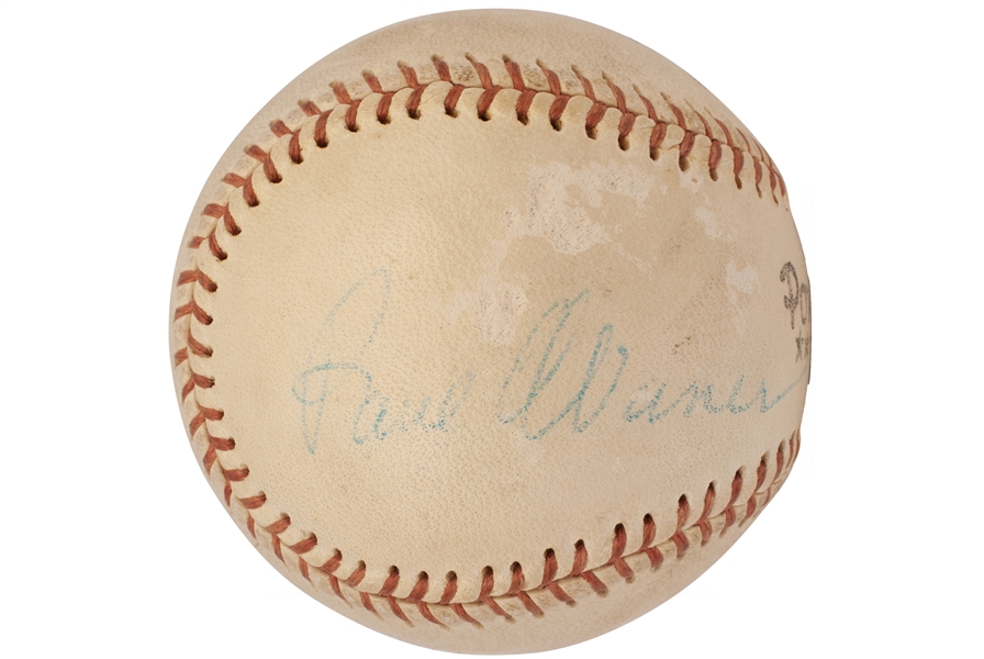 C. 1950s Paul Waner Single Signed Wilson Official Pony League Baseball - Beckett & JSA LOAs