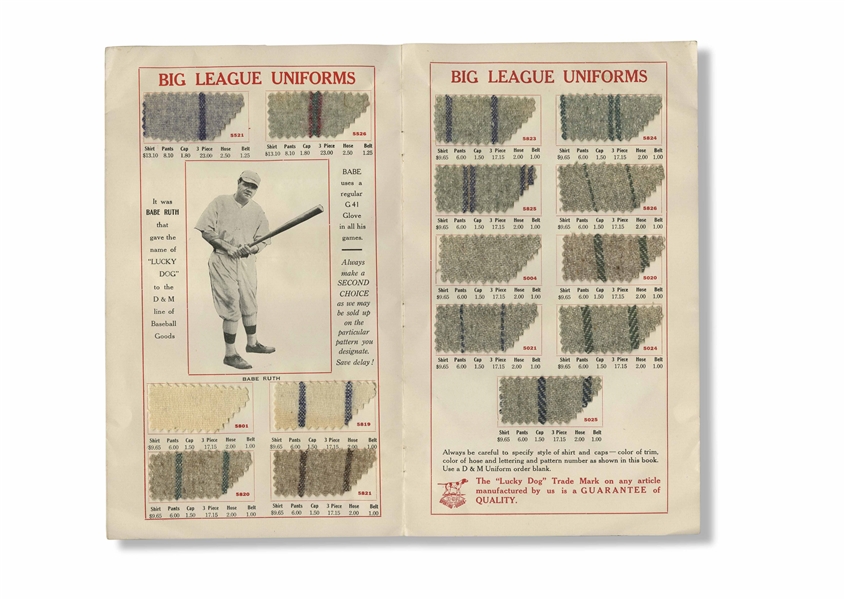 1920 D&M Baseball Big League Uniforms Original Catalog