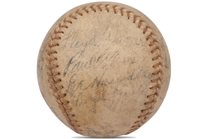 1937 Pittsburgh Pirates Team Signed ONL (Frick) Baseball with Paul & Lloyd Waner, Pie Traynor and Arky Vaughn (18 Autos.) - PSA/DNA LOA