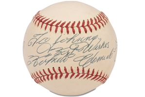 Significant C. 1972 Roberto Clemente Single Signed Baseball Boldly Inscribed "To Johnny Best Wishes" - Gifted by Clemente to His Local Parish Prior to the Tragic Plane Crash - Beckett & JSA LOAs