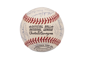 1970 National League All-Star Team Signed ONL (Feeney) Baseball with Roberto Clemente & 10 Other HOF Autographs - Beckett & JSA LOAs