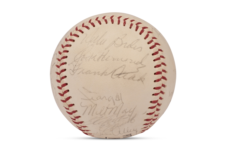1972 Pittsburgh Pirates Team Signed Wilson Pirates KDKA Radio Baseball with 24 Autographs incl. Roberto Clemente (Same Year He Died) - Beckett & JSA LOAs
