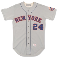 1972 Willie Mays New York Mets Game Worn Road Jersey with Outstanding Provenance - SGC Superior/Excellent (2nd Highest Possible Grade)