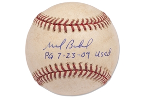 July 23, 2009 Mark Buehrle Game Used, Signed & Inscribed OML (Selig) Baseball from his Perfect Game - BECKETT