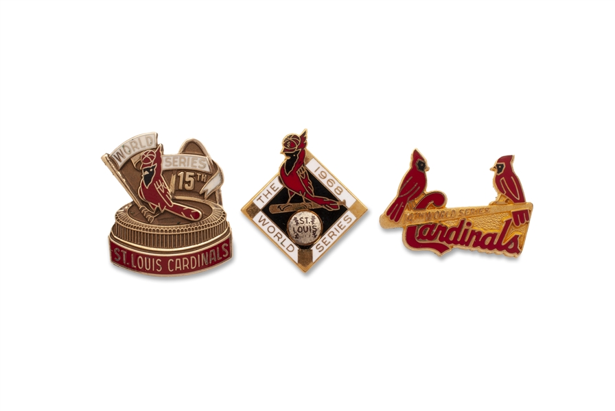 Group of (3) St. Louis Cardinals World Series Press Pins