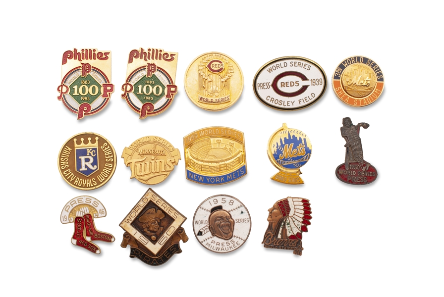 Group of (14) Assorted World Series Press Pins