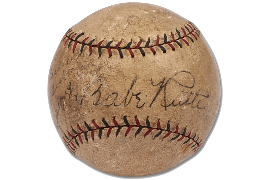 C. 1926-33 Babe Ruth and Lou Gehrig Dual-Signed Baseball with Personal Inscription from Gehrig - Beckett LOA
