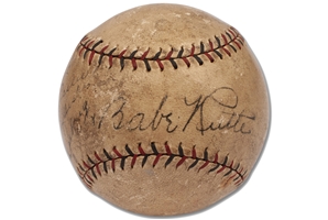 C. 1926-27 Babe Ruth and Lou Gehrig Dual-Signed OAL (Ban Johnson) Baseball with Personal Inscription from Gehrig - Beckett LOA