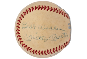 Mickey Mantle Single Signed OAL (MacPhail) Baseball Inscribed "Best Wishes" - PSA/DNA LOA
