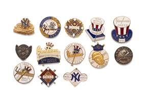 Group of (13) Assorted New York Yankees World Series Press Pins