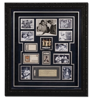 Impressive 1950s Brooklyn Dodgers Autographed Shadowbox Display with Jackie Robinson, Branch Rickey, Campanella & Newcombe - PSA/DNA & JSA LOAs