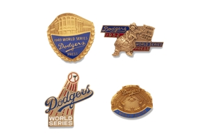 Group of (4) Los Angeles Dodgers World Series Press Pins