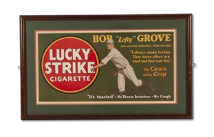 1928 Lefty Grove Lucky Strike Trolley Car Advertising Sign
