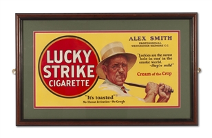 1928 Alex Smith Lucky Strike Trolley Car Advertising Sign