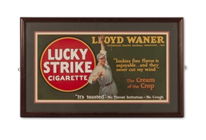 1928 Lloyd Waner Lucky Strike Trolley Car Advertising Sign
