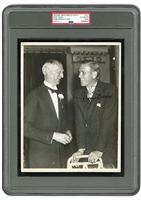 1930s Dizzy Dean Autographed Original Photograph with Connie Mack - PSA/DNA Type I, PSA/DNA 9 Auto.