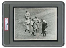 1936 New York Yankees Opening Day Acme Newspictures Original Photograph With Lou Gehrig - PSA/DNA Type 1