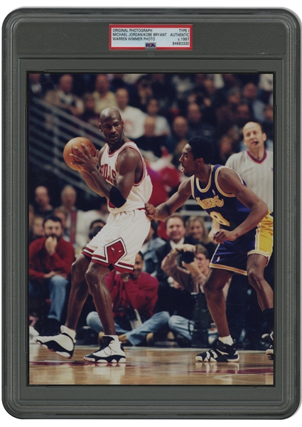 C. 1997 Michael Jordan and Kobe Bryant Original Photograph by Warrren Wimmer - PSA/DNA Type I