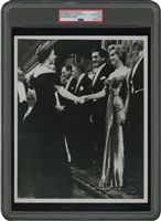 1956 Marilyn Monroe Meets Queen Elizabeth Original Photograph - Iconic Image Used as the Centerpiece for Countless Publications! - PSA/DNA Type 1
