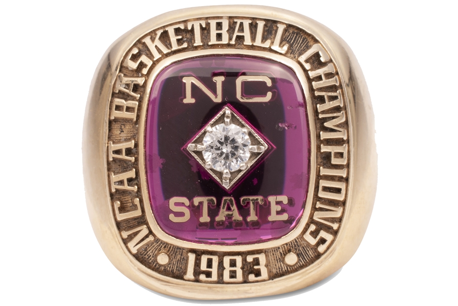 1983 North Carolina State Wolfpack NCAA Champions 10K Gold Ring Presented to Head Assistant Coach Tom Abatemarco - Coveted Ring from Jim Valvanos Cinderella Run (Abatemarco LOA)